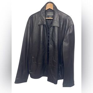 Banana Republic Black Leather Bomber Jacket XL